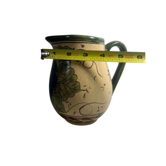 Vintage Hand Painted Water Tea Pitcher Grape Leaves Cluster Motif 6.5” Tall MCM - Picture 7 of 12